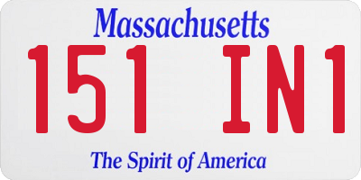 MA license plate 151IN1