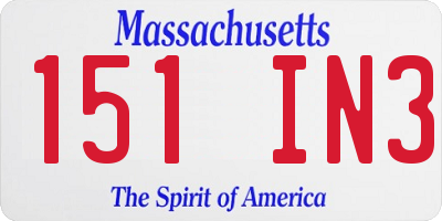 MA license plate 151IN3
