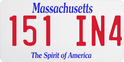 MA license plate 151IN4