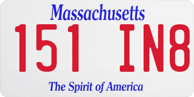 MA license plate 151IN8