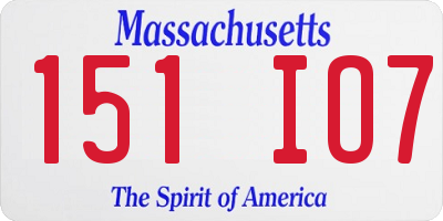 MA license plate 151IO7