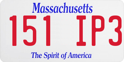 MA license plate 151IP3