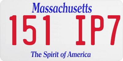MA license plate 151IP7