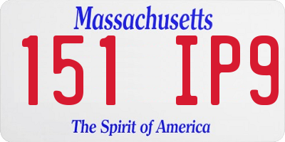 MA license plate 151IP9