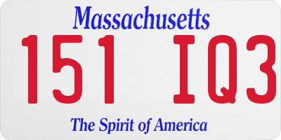 MA license plate 151IQ3