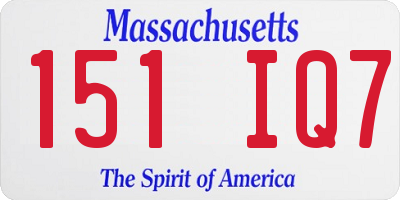 MA license plate 151IQ7