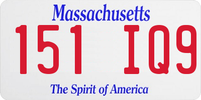 MA license plate 151IQ9