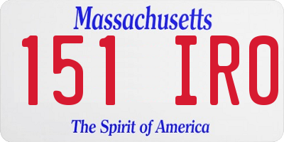 MA license plate 151IR0
