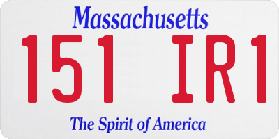 MA license plate 151IR1