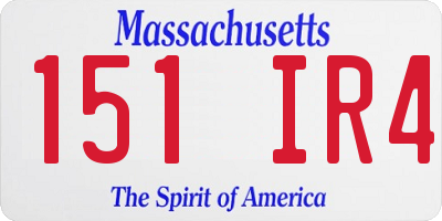 MA license plate 151IR4