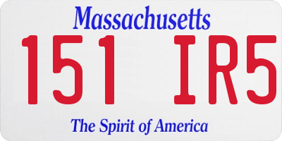MA license plate 151IR5
