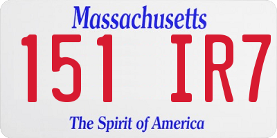 MA license plate 151IR7