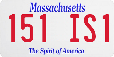MA license plate 151IS1