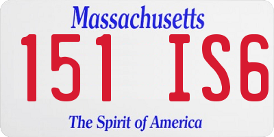 MA license plate 151IS6