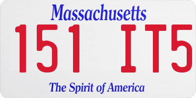 MA license plate 151IT5