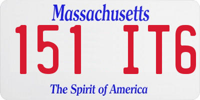 MA license plate 151IT6