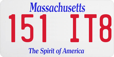 MA license plate 151IT8