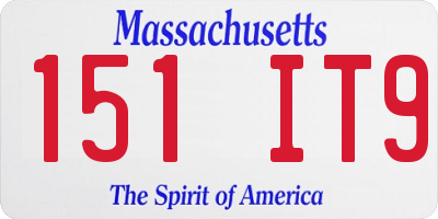 MA license plate 151IT9