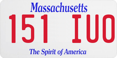 MA license plate 151IU0