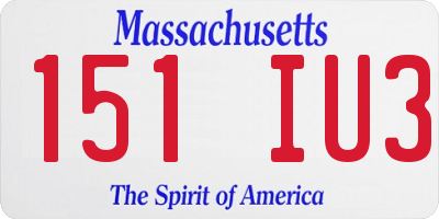 MA license plate 151IU3