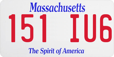 MA license plate 151IU6