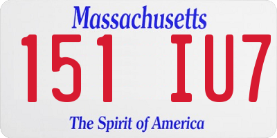 MA license plate 151IU7