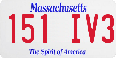MA license plate 151IV3