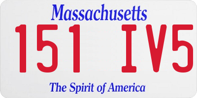 MA license plate 151IV5