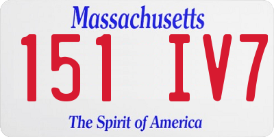 MA license plate 151IV7