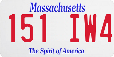 MA license plate 151IW4