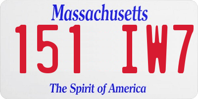 MA license plate 151IW7