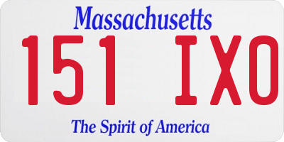 MA license plate 151IX0