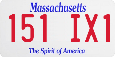 MA license plate 151IX1
