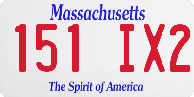 MA license plate 151IX2