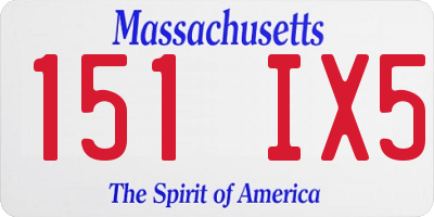 MA license plate 151IX5