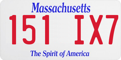 MA license plate 151IX7