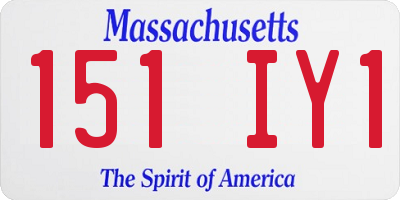 MA license plate 151IY1