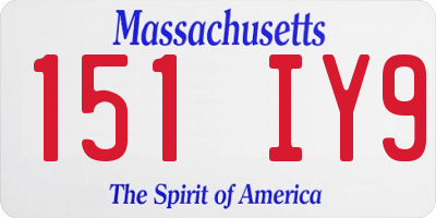 MA license plate 151IY9