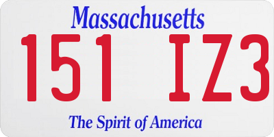 MA license plate 151IZ3