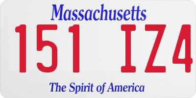 MA license plate 151IZ4