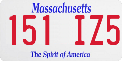 MA license plate 151IZ5