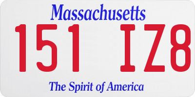 MA license plate 151IZ8
