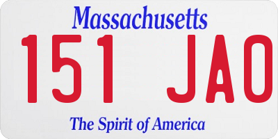 MA license plate 151JA0