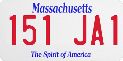 MA license plate 151JA1