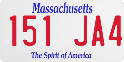 MA license plate 151JA4