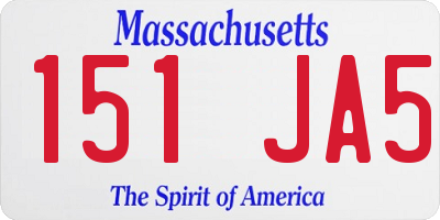 MA license plate 151JA5