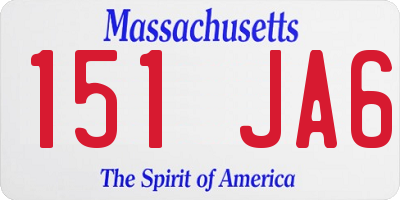 MA license plate 151JA6