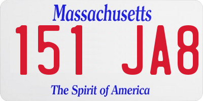 MA license plate 151JA8