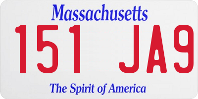 MA license plate 151JA9