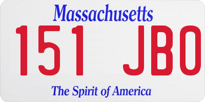 MA license plate 151JB0